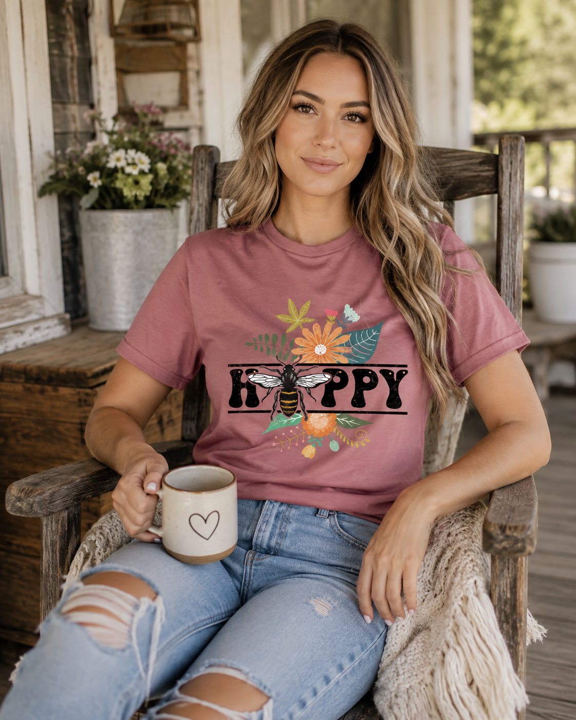 Happy Bee Floral Tee