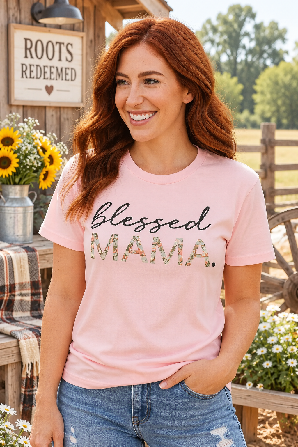 Blessed Mama Pink T-shirt
