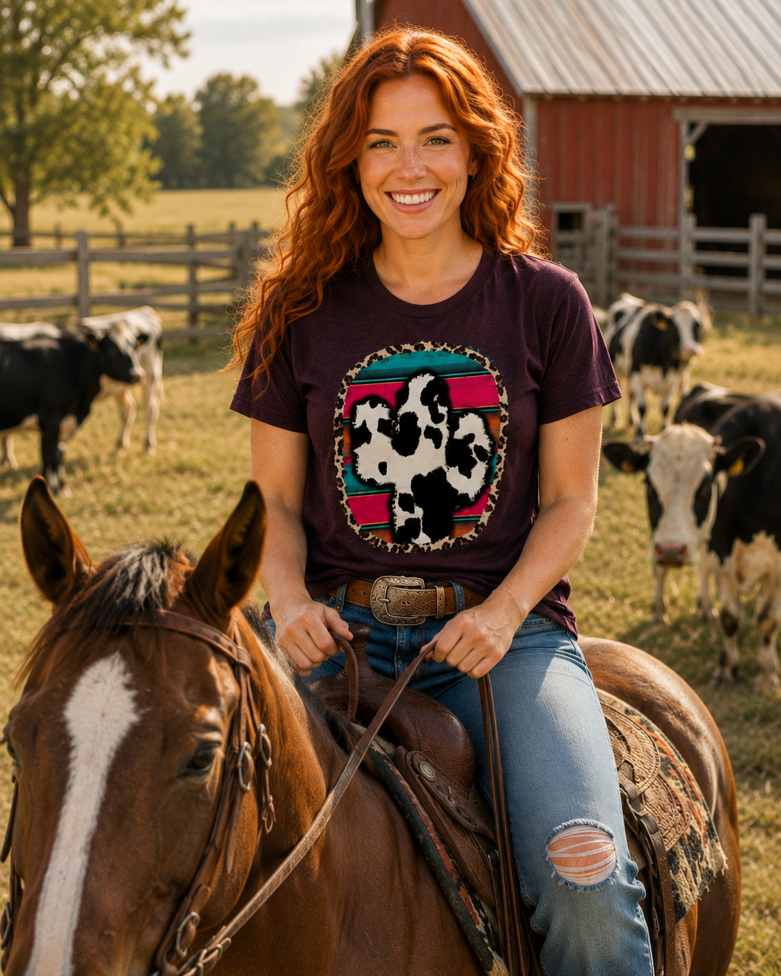 Cowhide Cactus Western Tee