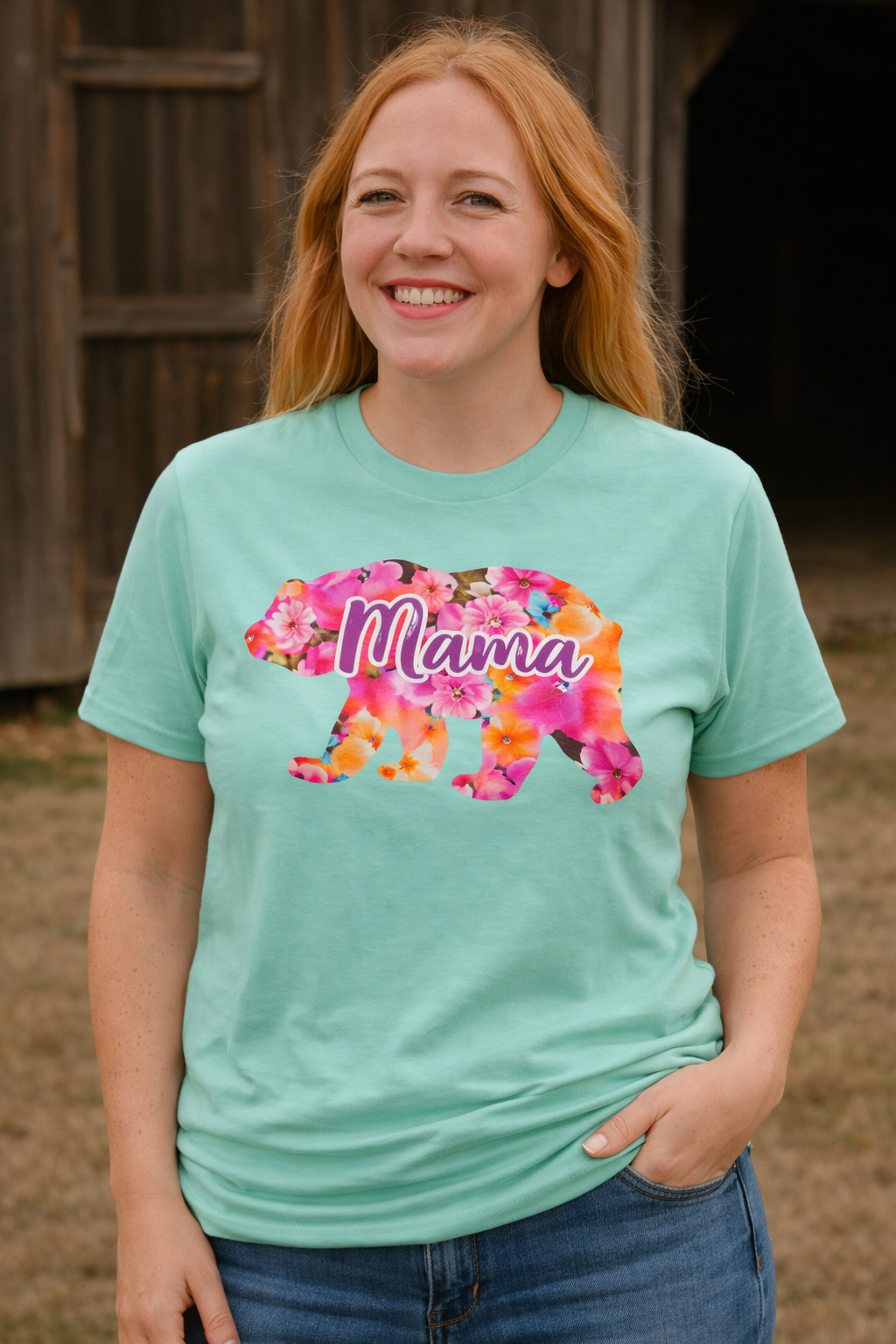 Mama Floral Bear T-Shirt
