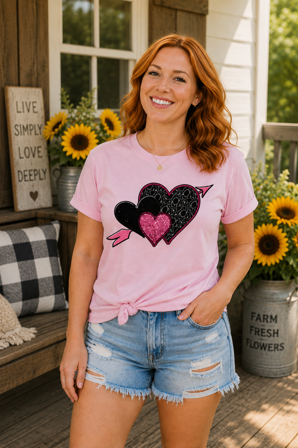 Heart Trio & Arrow Tee