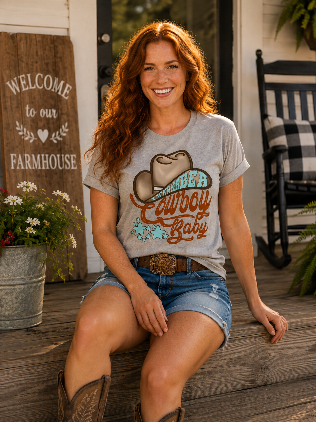 I Wanna Be A Cowboy Baby Tee