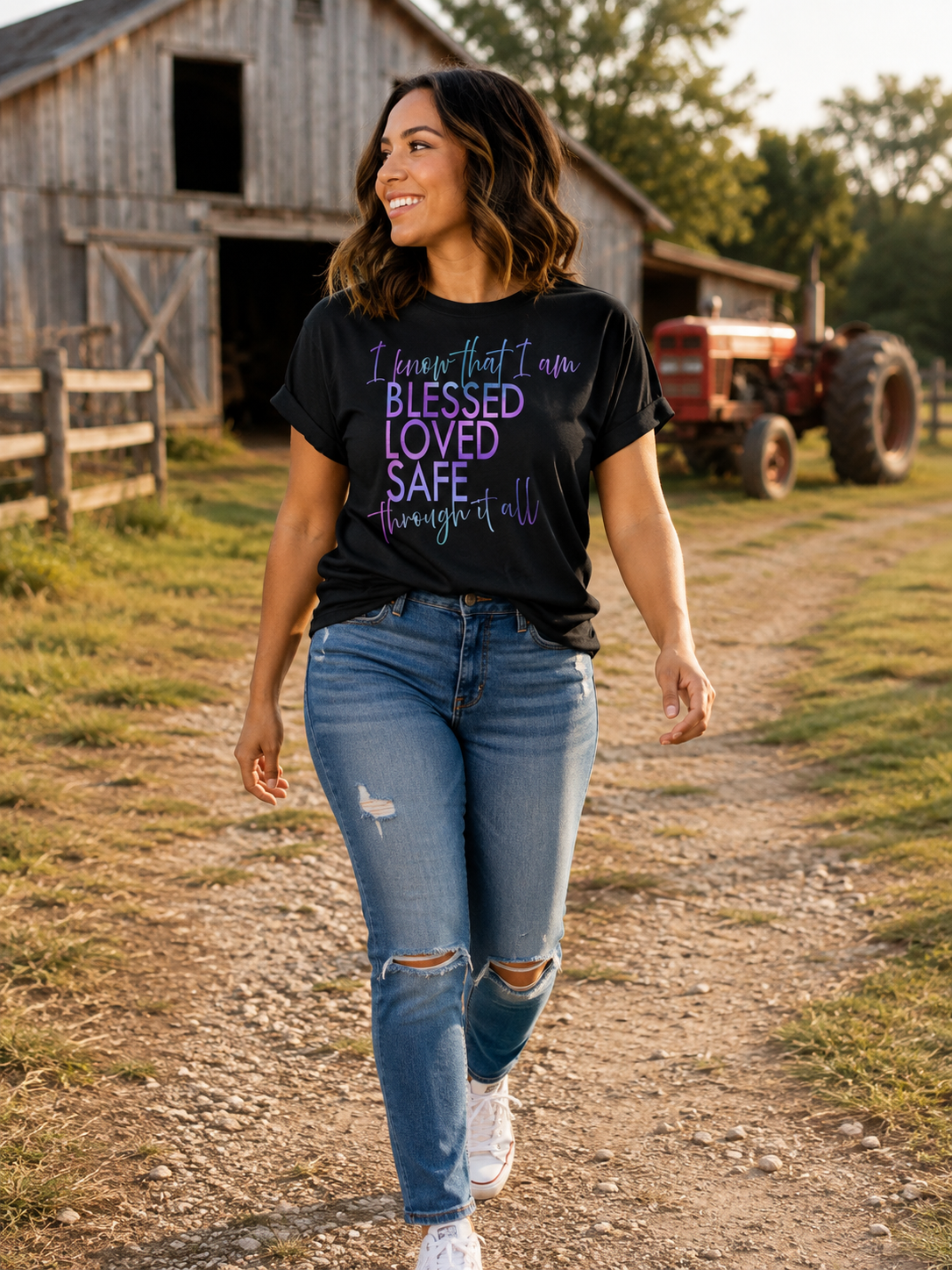 I Know That I Am Blessed, Loved, Safe Through It All Tee