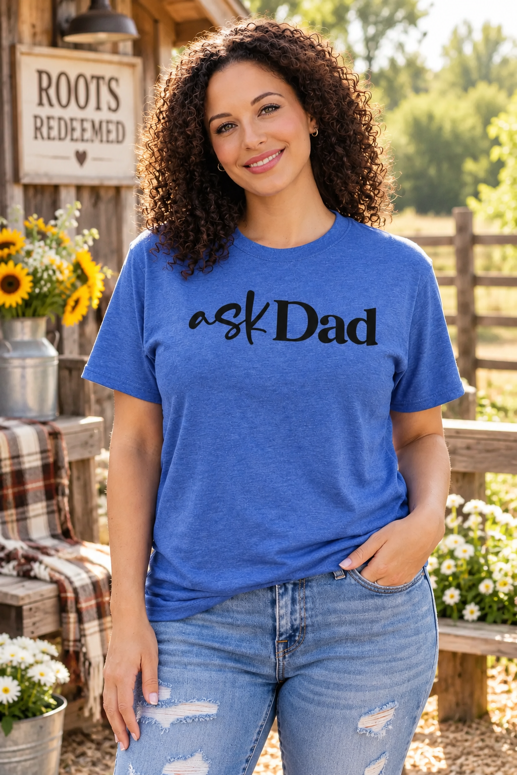 Ask Dad Heather Royal T-Shirt