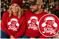 Oh Fudge! – Red Christmas Long Sleeve Tee approved Christmas mockup with circular print detail